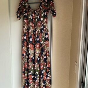 NATURAL LIFE Floral Maxi Dress - Red, Green, Blue